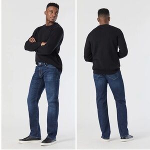 Mavi Men'S NWT! Marcus Slim Straight Leg Jeans In Dark Blue Deep Organic Move
